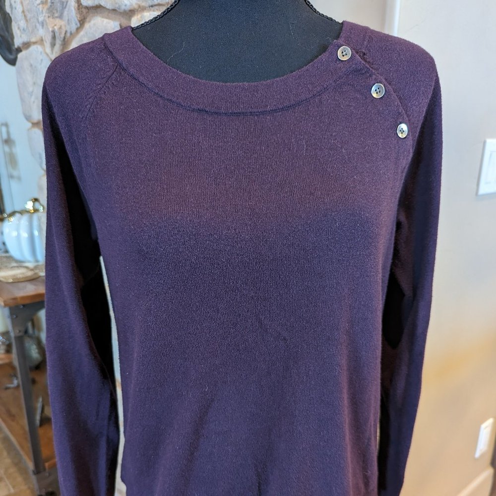 Lightweight sweater with side button detail